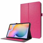 For Samsung Galaxy Tab S8 / Galaxy Tab S7 T870 2-Folding Business Horizontal Flip PU Leather Case with Card Slots & Holder(Rose Red) - 1