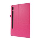 For Samsung Galaxy Tab S8 / Galaxy Tab S7 T870 2-Folding Business Horizontal Flip PU Leather Case with Card Slots & Holder(Rose Red) - 2
