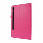For Samsung Galaxy Tab S8 / Galaxy Tab S7 T870 2-Folding Business Horizontal Flip PU Leather Case with Card Slots & Holder(Rose Red) - 3