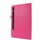 For Samsung Galaxy Tab S8 / Galaxy Tab S7 T870 2-Folding Business Horizontal Flip PU Leather Case with Card Slots & Holder(Rose Red) - 2