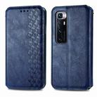 For Xiaomi Mi 10 Ultra Cubic Grid Pressed Horizontal Flip Magnetic PU Leather Case with Holder & Card Slots & Wallet(Blue) - 1