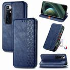 For Xiaomi Mi 10 Ultra Cubic Grid Pressed Horizontal Flip Magnetic PU Leather Case with Holder & Card Slots & Wallet(Blue) - 2