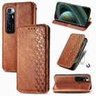 For Xiaomi Mi 10 Ultra Cubic Grid Pressed Horizontal Flip Magnetic PU Leather Case with Holder & Card Slots & Wallet(Brown) - 2