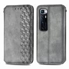 For Xiaomi Mi 10 Ultra Cubic Grid Pressed Horizontal Flip Magnetic PU Leather Case with Holder & Card Slots & Wallet(Gray) - 1