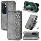 For Xiaomi Mi 10 Ultra Cubic Grid Pressed Horizontal Flip Magnetic PU Leather Case with Holder & Card Slots & Wallet(Gray) - 2