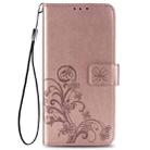 For Samsung Galaxy A01 Core Four-leaf Clasp Embossed Buckle Mobile Phone Protection Leather Case with Lanyard & Card Slot & Wallet & Holder(Rose Gold) - 2