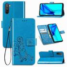 For Huawei Mate 40 Lite /Maimang 9 Four-leaf Clasp Embossed Buckle Mobile Phone Protection Leather Case with Lanyard & Card Slot & Wallet & Bracket Function(Blue) - 1