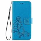 For Huawei Mate 40 Lite /Maimang 9 Four-leaf Clasp Embossed Buckle Mobile Phone Protection Leather Case with Lanyard & Card Slot & Wallet & Bracket Function(Blue) - 2