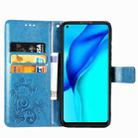 For Huawei Mate 40 Lite /Maimang 9 Four-leaf Clasp Embossed Buckle Mobile Phone Protection Leather Case with Lanyard & Card Slot & Wallet & Bracket Function(Blue) - 3