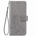 For Huawei Mate 40 Lite /Maimang 9 Four-leaf Clasp Embossed Buckle Mobile Phone Protection Leather Case with Lanyard & Card Slot & Wallet & Bracket Function(Gray) - 1