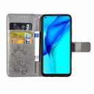 For Huawei Mate 40 Lite /Maimang 9 Four-leaf Clasp Embossed Buckle Mobile Phone Protection Leather Case with Lanyard & Card Slot & Wallet & Bracket Function(Gray) - 2
