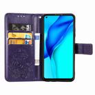 For Huawei Mate 40 Lite /Maimang 9 Four-leaf Clasp Embossed Buckle Mobile Phone Protection Leather Case with Lanyard & Card Slot & Wallet & Bracket Function(Purple) - 2
