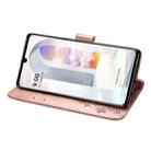 For LG Velvet 5G Four-leaf Clasp Embossed Buckle Mobile Phone Protection Leather Case with Lanyard & Card Slot & Wallet & Bracket Function(Rose Gold) - 4