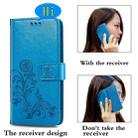For LG Velvet 5G Four-leaf Clasp Embossed Buckle Mobile Phone Protection Leather Case with Lanyard & Card Slot & Wallet & Bracket Function(Blue) - 4