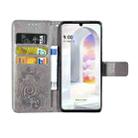 For LG Velvet 5G Four-leaf Clasp Embossed Buckle Mobile Phone Protection Leather Case with Lanyard & Card Slot & Wallet & Bracket Function(Gray) - 2