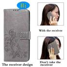 For LG Velvet 5G Four-leaf Clasp Embossed Buckle Mobile Phone Protection Leather Case with Lanyard & Card Slot & Wallet & Bracket Function(Gray) - 4