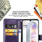 For LG Velvet 5G Four-leaf Clasp Embossed Buckle Mobile Phone Protection Leather Case with Lanyard & Card Slot & Wallet & Bracket Function(Purple) - 6