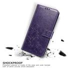 For LG Velvet 5G Four-leaf Clasp Embossed Buckle Mobile Phone Protection Leather Case with Lanyard & Card Slot & Wallet & Bracket Function(Purple) - 7