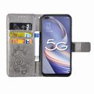 For OPPO A92S Four-leaf Clasp Embossed Buckle Mobile Phone Protection Leather Case with Lanyard & Card Slot & Wallet & Holder(Gray) - 3
