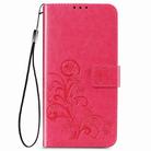 For OPPO Realme C12 Four-leaf Clasp Embossed Buckle Mobile Phone Protection Leather Case with Lanyard & Card Slot & Wallet & Holder(Magenta) - 2