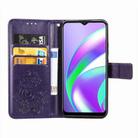 For OPPO Realme C12 Four-leaf Clasp Embossed Buckle Mobile Phone Protection Leather Case with Lanyard & Card Slot & Wallet & Holder(Purple) - 3