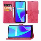 For OPPO Realme C15 Four-leaf Clasp Embossed Buckle Mobile Phone Protection Leather Case with Lanyard & Card Slot & Wallet & Holder(Magenta) - 1