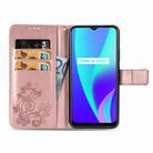 For OPPO Realme C15 Four-leaf Clasp Embossed Buckle Mobile Phone Protection Leather Case with Lanyard & Card Slot & Wallet & Holder(Rose Gold) - 3