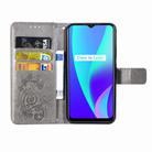 For OPPO Realme C15 Four-leaf Clasp Embossed Buckle Mobile Phone Protection Leather Case with Lanyard & Card Slot & Wallet & Holder(Gray) - 3