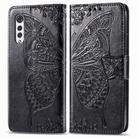 For LG Velvet 5G Butterfly Love Flower Embossed Horizontal Flip Leather Case with Holder & Card Slots & Wallet & Lanyard(Black) - 3