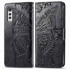 For LG Velvet 5G Butterfly Love Flower Embossed Horizontal Flip Leather Case with Holder & Card Slots & Wallet & Lanyard(Black) - 3