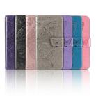 For LG Velvet 5G Butterfly Love Flower Embossed Horizontal Flip Leather Case with Holder & Card Slots & Wallet & Lanyard(Blue) - 2