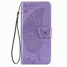 For LG Velvet 5G Butterfly Love Flower Embossed Horizontal Flip Leather Case with Holder & Card Slots & Wallet & Lanyard(Light Purple) - 2