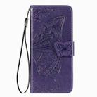 For LG Velvet 5G Butterfly Love Flower Embossed Horizontal Flip Leather Case with Holder & Card Slots & Wallet & Lanyard(Dark Purple) - 2
