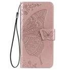 For OPPO A92S Butterfly Love Flower Embossed Horizontal Flip Leather Case with Holder & Card Slots & Wallet & Lanyard(Rose Gold) - 2