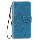 For OPPO Realme C12 Butterfly Love Flower Embossed Horizontal Flip Leather Case with Holder & Card Slots & Wallet & Lanyard(Blue) - 2
