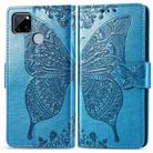 For OPPO Realme C12 Butterfly Love Flower Embossed Horizontal Flip Leather Case with Holder & Card Slots & Wallet & Lanyard(Blue) - 4