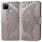 For OPPO Realme C12 Butterfly Love Flower Embossed Horizontal Flip Leather Case with Holder & Card Slots & Wallet & Lanyard(Gray) - 4