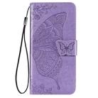 For OPPO Realme C12 Butterfly Love Flower Embossed Horizontal Flip Leather Case with Holder & Card Slots & Wallet & Lanyard(Light Purple) - 2