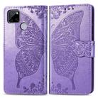 For OPPO Realme C12 Butterfly Love Flower Embossed Horizontal Flip Leather Case with Holder & Card Slots & Wallet & Lanyard(Light Purple) - 4