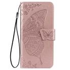 For OPPO Realme C12 Butterfly Love Flower Embossed Horizontal Flip Leather Case with Holder & Card Slots & Wallet & Lanyard(Rose Gold) - 2