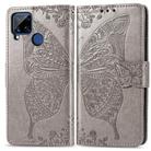 For OPPO Realme C15 Butterfly Love Flower Embossed Horizontal Flip Leather Case with Holder & Card Slots & Wallet & Lanyard(Gray) - 4