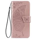 For OPPO Realme C15 Butterfly Love Flower Embossed Horizontal Flip Leather Case with Holder & Card Slots & Wallet & Lanyard(Rose Gold) - 2