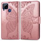 For OPPO Realme C15 Butterfly Love Flower Embossed Horizontal Flip Leather Case with Holder & Card Slots & Wallet & Lanyard(Rose Gold) - 4