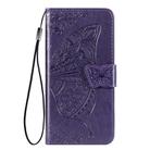 For OPPO Realme C15 Butterfly Love Flower Embossed Horizontal Flip Leather Case with Holder & Card Slots & Wallet & Lanyard(Dark Purple) - 2