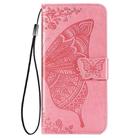 For OPPO Realme C15 Butterfly Love Flower Embossed Horizontal Flip Leather Case with Holder & Card Slots & Wallet & Lanyard(Pink) - 2