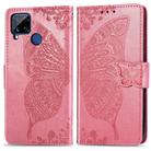 For OPPO Realme C15 Butterfly Love Flower Embossed Horizontal Flip Leather Case with Holder & Card Slots & Wallet & Lanyard(Pink) - 4