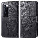 For Xiaomi Mi 10 Ultra Butterfly Love Flower Embossed Horizontal Flip Leather Case with Holder & Card Slots & Wallet & Lanyard(Black) - 1