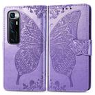 For Xiaomi Mi 10 Ultra Butterfly Love Flower Embossed Horizontal Flip Leather Case with Holder & Card Slots & Wallet & Lanyard(Light Purple) - 1