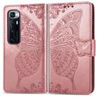 For Xiaomi Mi 10 Ultra Butterfly Love Flower Embossed Horizontal Flip Leather Case with Holder & Card Slots & Wallet & Lanyard(Rose Gold) - 1