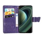 For Xiaomi Mi 10 Ultra Butterfly Love Flower Embossed Horizontal Flip Leather Case with Holder & Card Slots & Wallet & Lanyard(Dark Purple) - 3